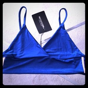 Cobalt slinky sports stripe Bralet